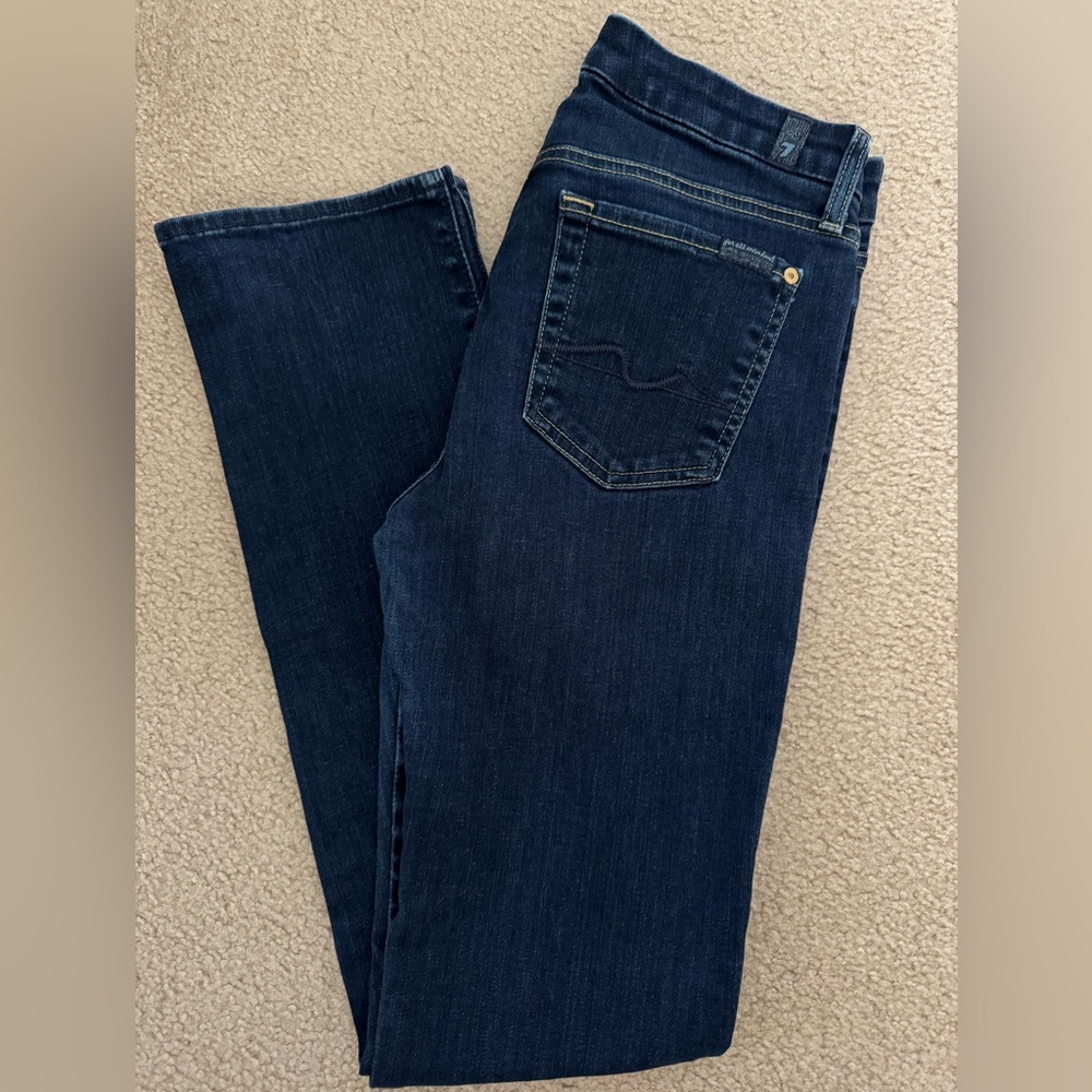 7 For All Mankind Dark Indigo Straight Leg Jeans
Size 28